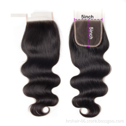 vendor stock cuticle aligned Vietnamese human hair golden body wave 5x5 closure